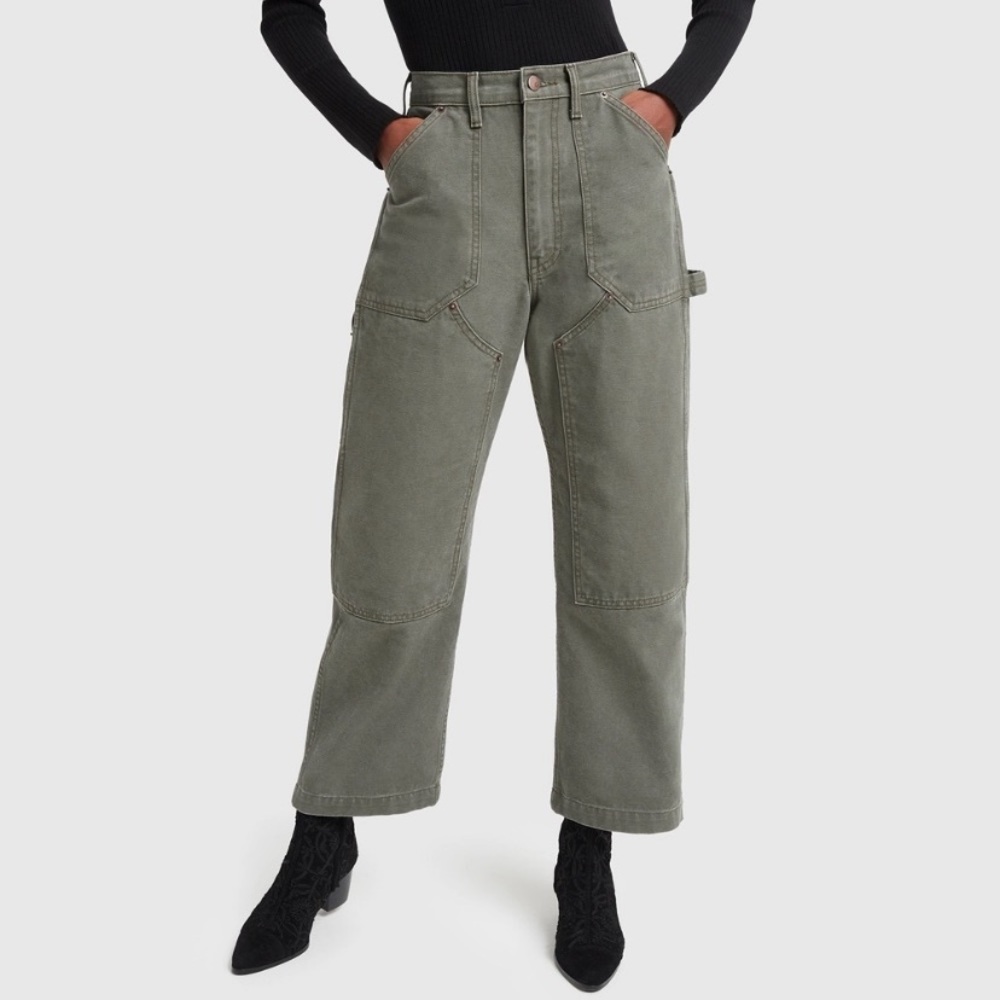 G. Label by Goop JP Workwear Cargo Jeans in Olive NWOT